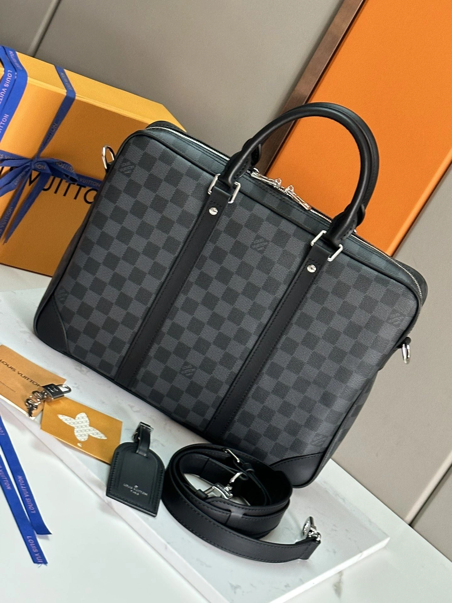 Breathable Mens Louis Vuitton Briefcases 91761