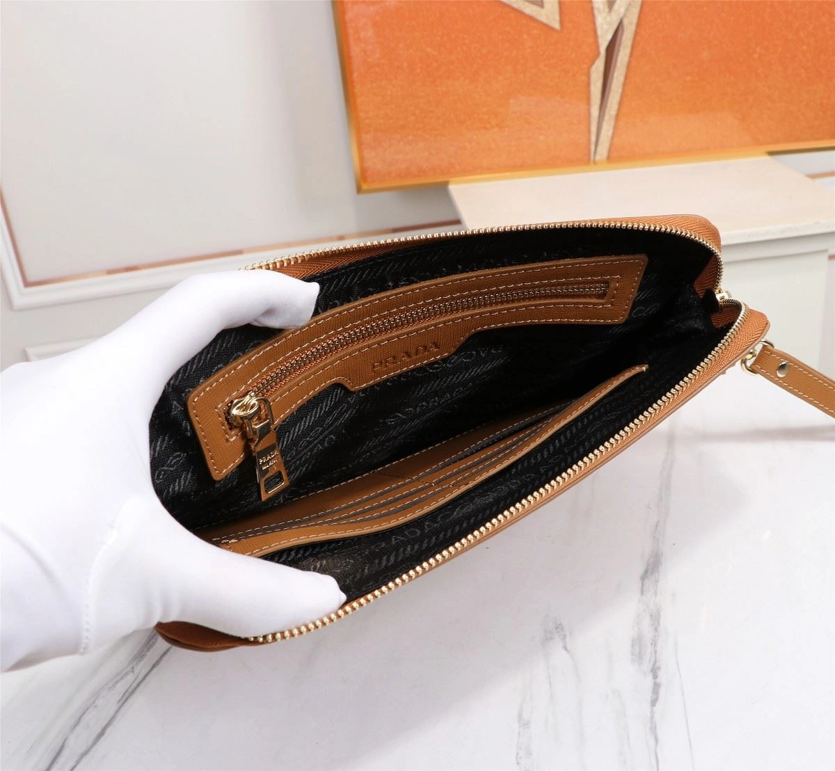 ZipUp Mens Prada Clutch Bags 92375