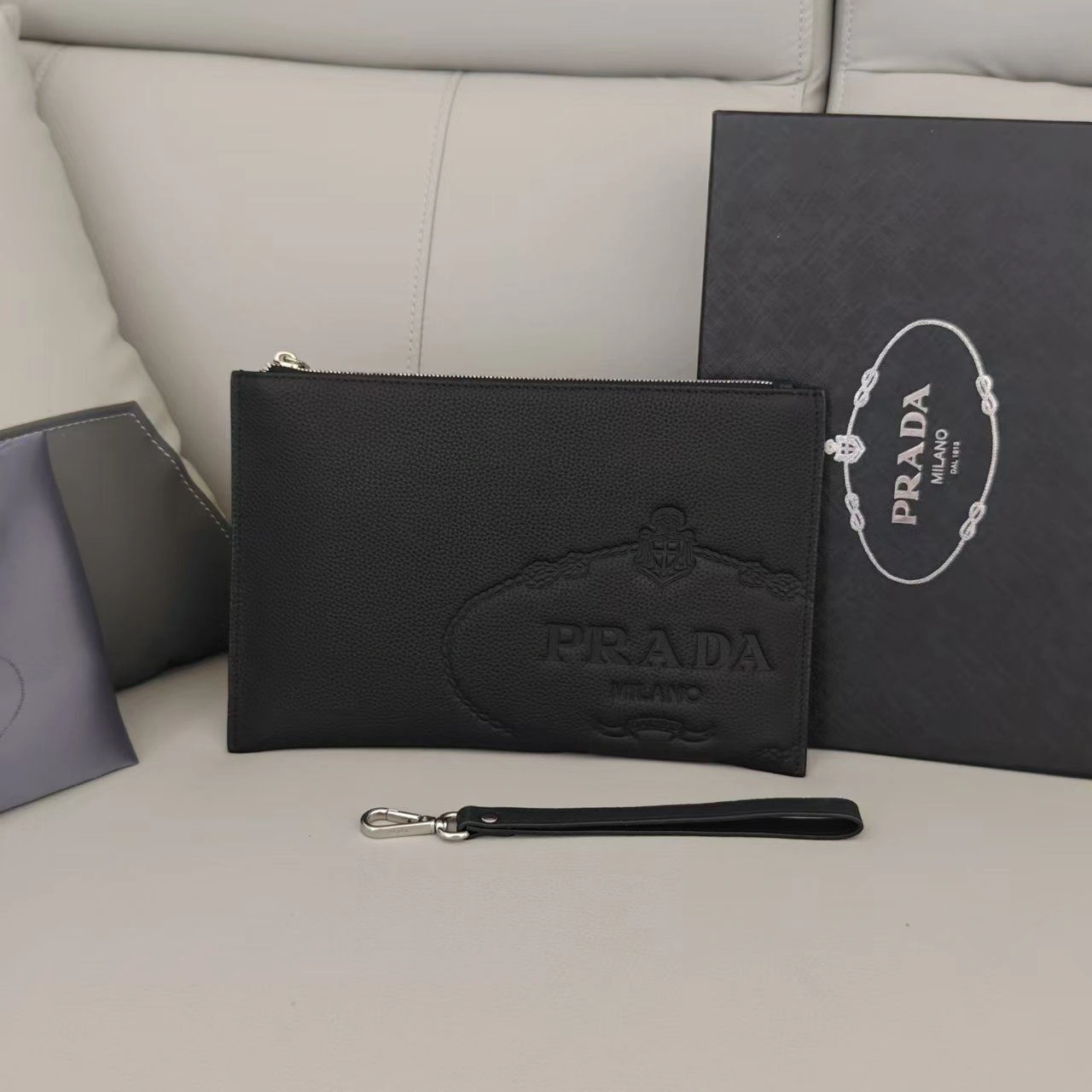 Mens Prada Clutch Bags Flexible 92354