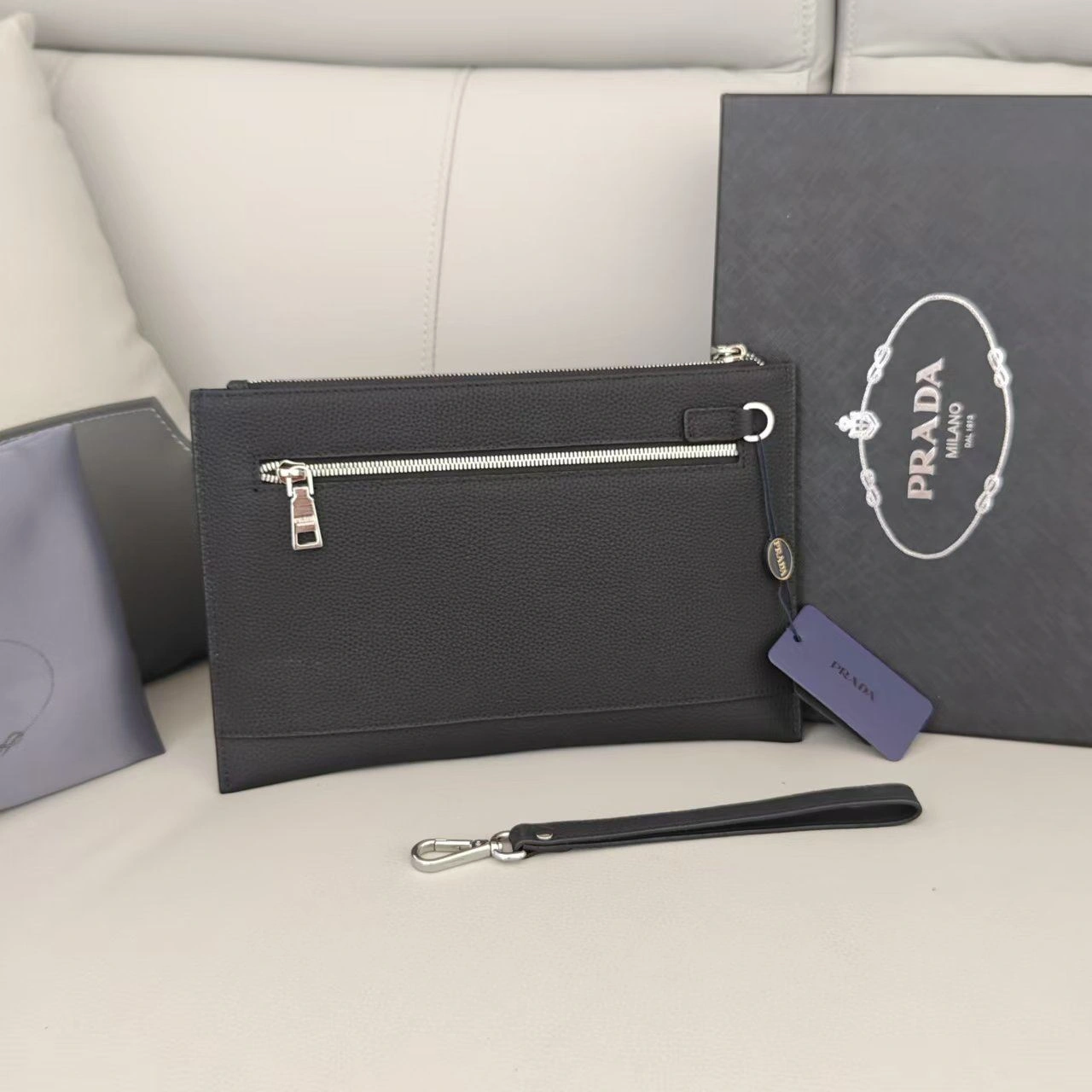 Mens Prada Clutch Bags Flexible 92354