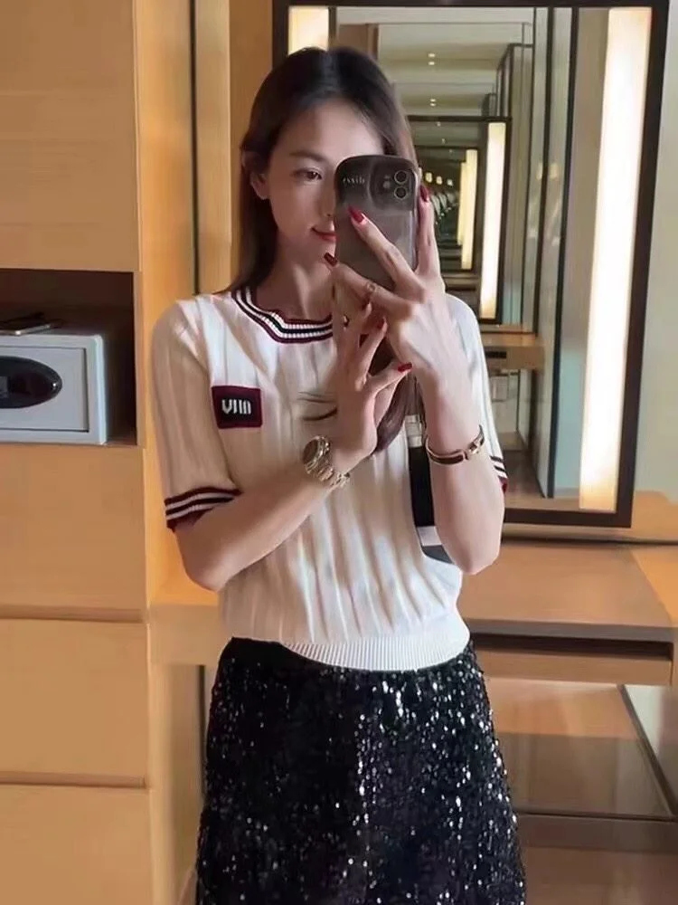 Miu Miu T-Shirts Breathable 163935