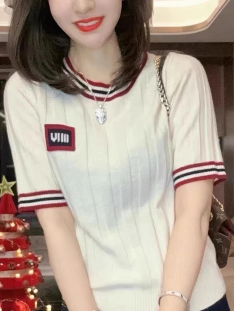 Miu Miu T-Shirts Breathable 163935