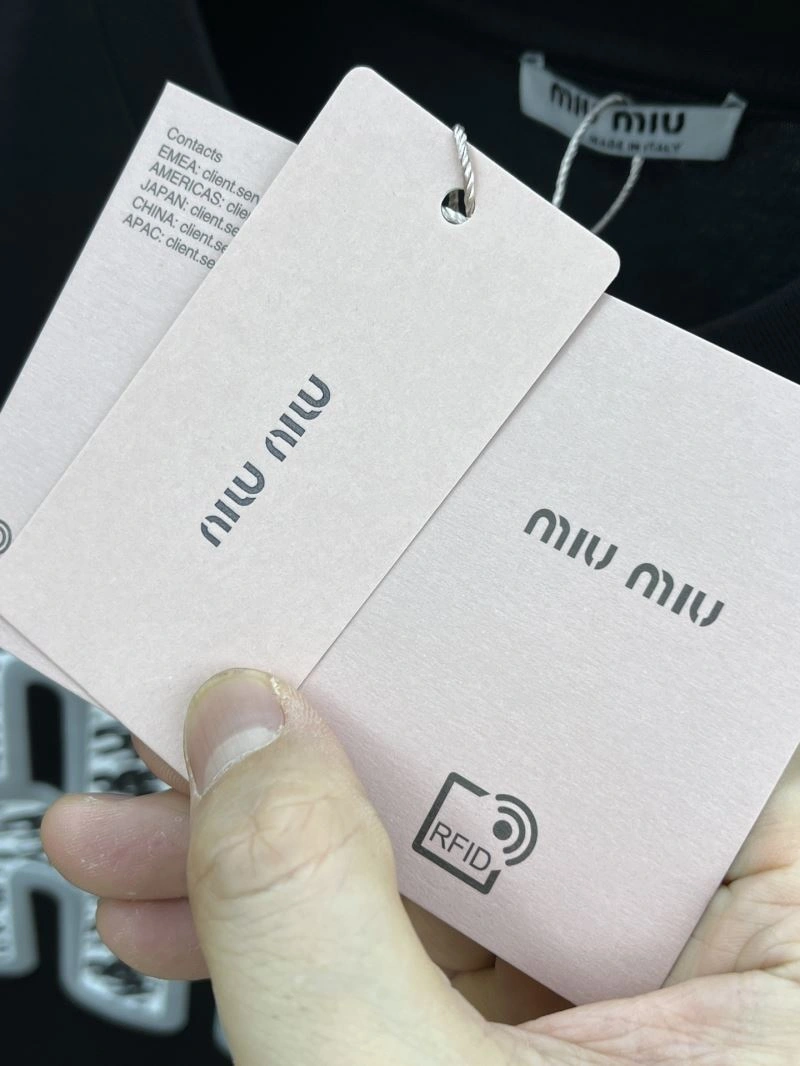 Miu Miu T-Shirts Breathable 159070