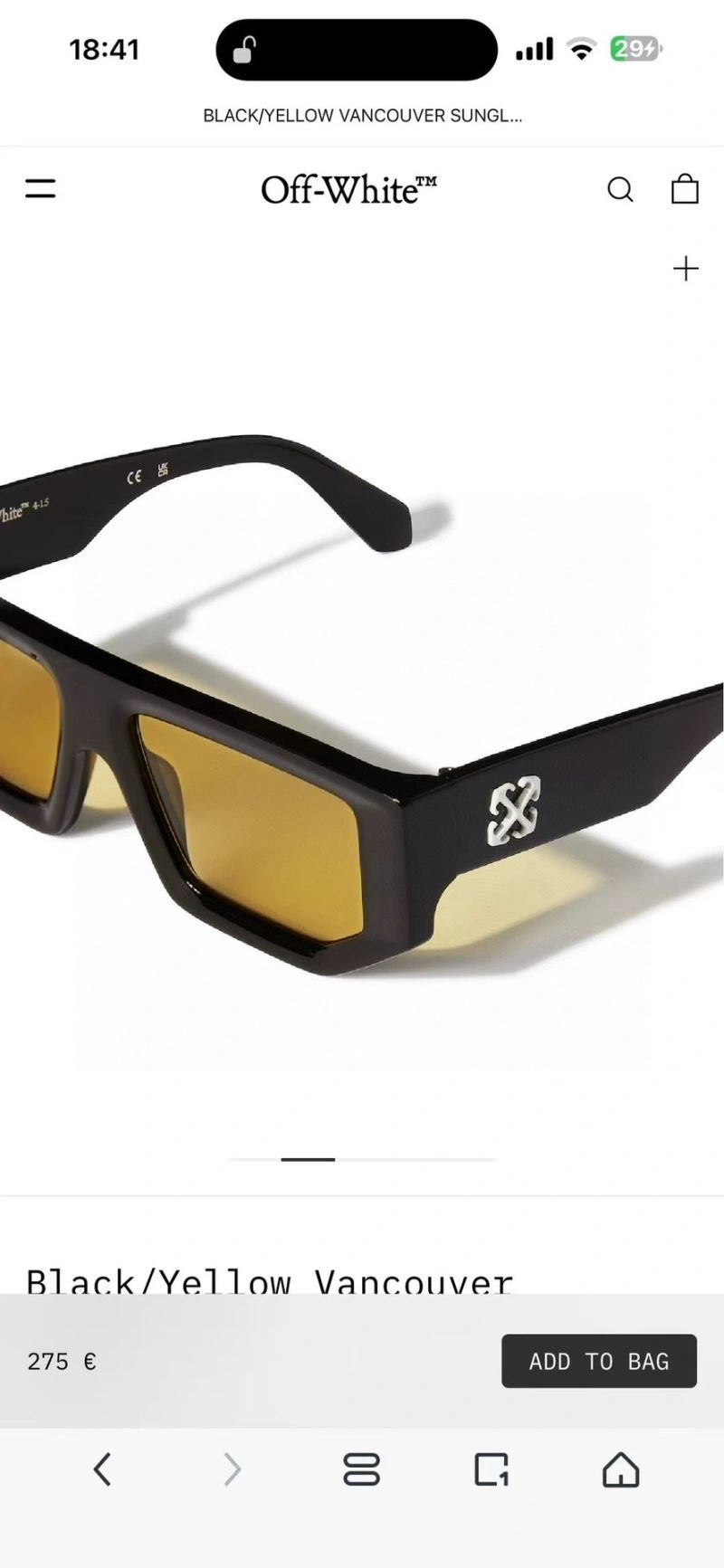 Packable Off White Sunglasses 281771