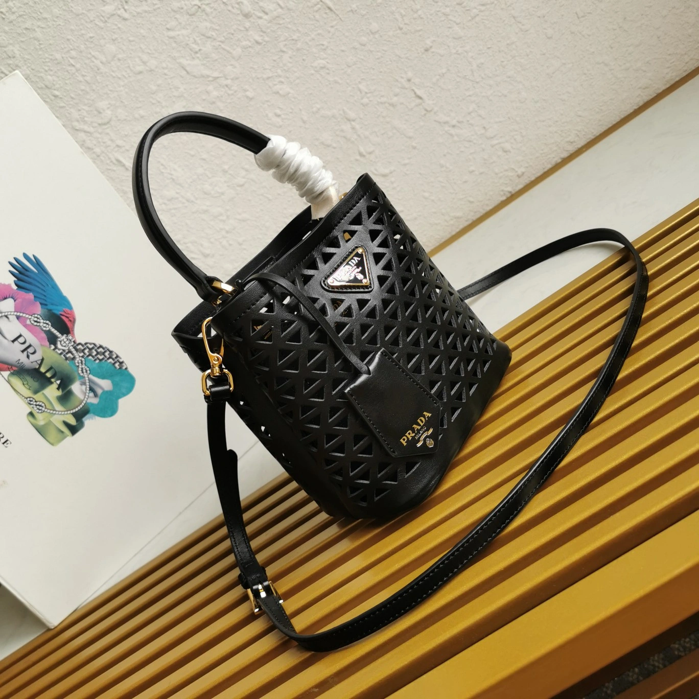 SmoothTexture Prada Drawstring Bags 73660