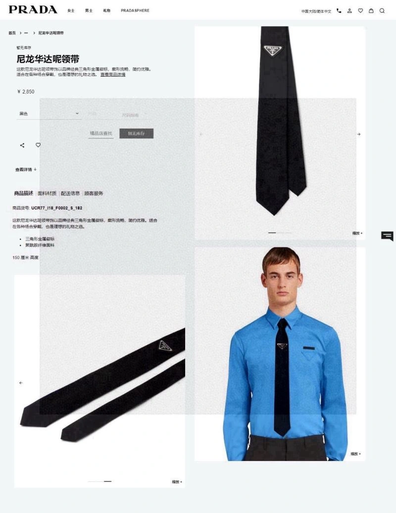Prada Neckties Packable 268425