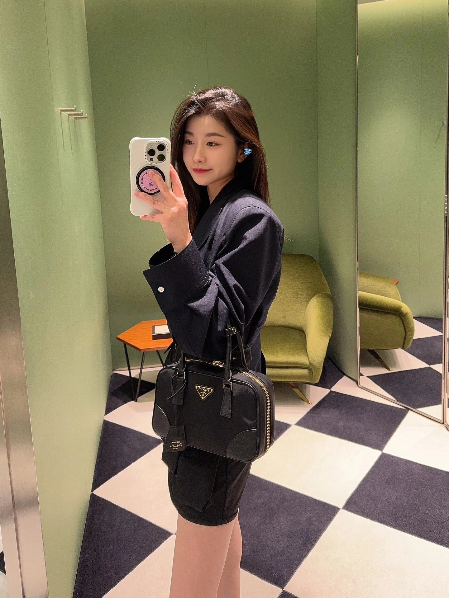Breathable Prada Top Handle Bags 73715