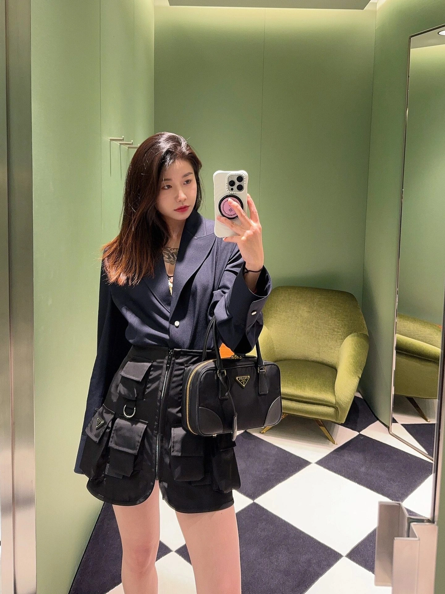Breathable Prada Top Handle Bags 73715