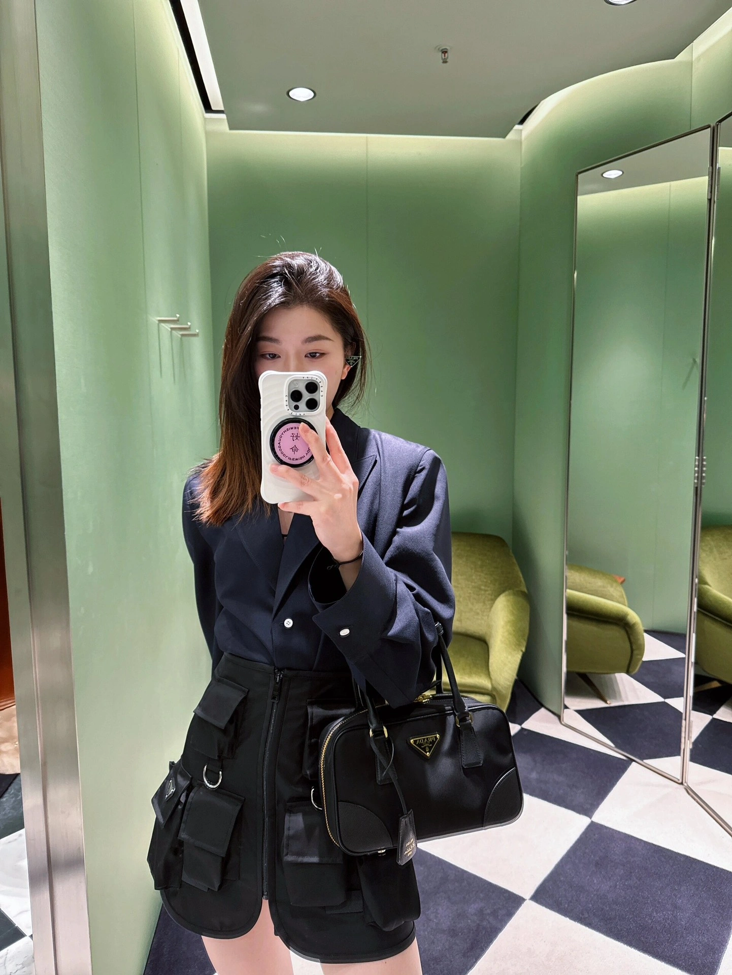 Breathable Prada Top Handle Bags 73715