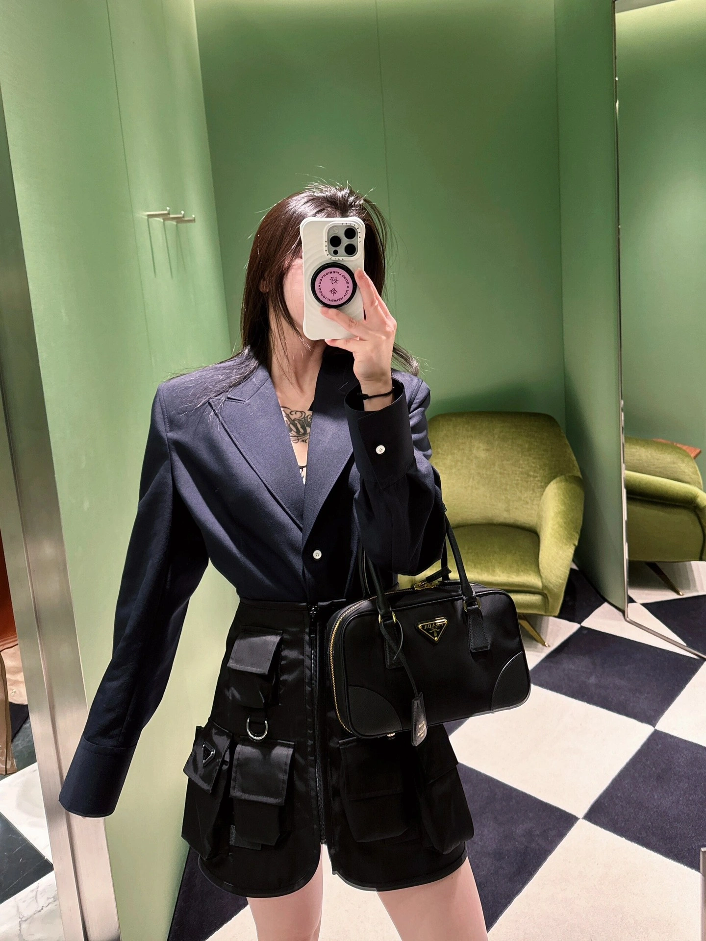 Breathable Prada Top Handle Bags 73715