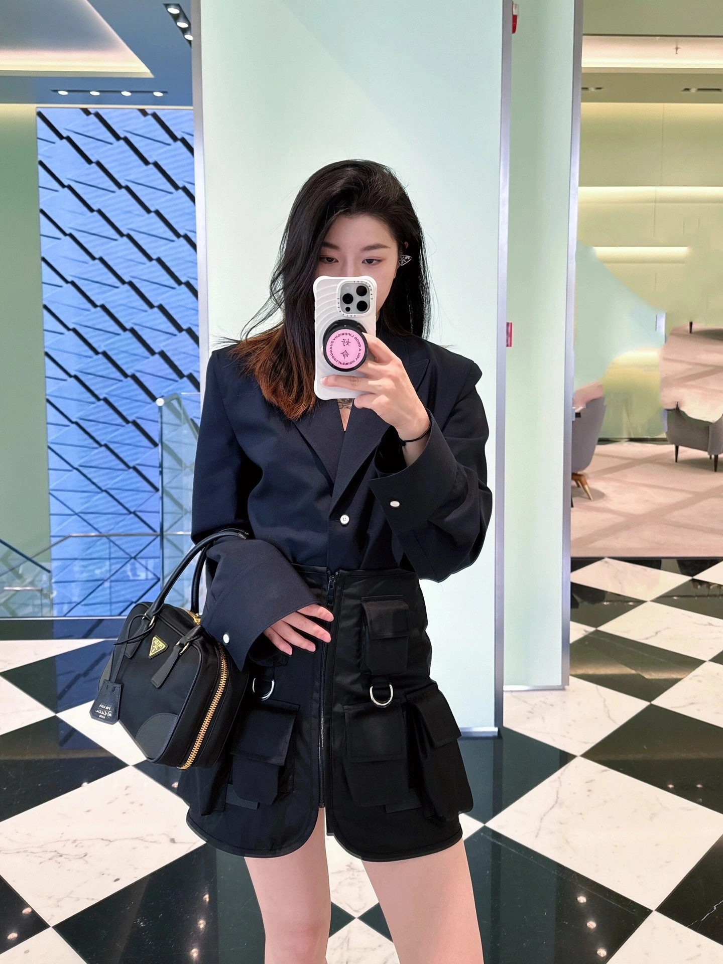 Breathable Prada Top Handle Bags 73715