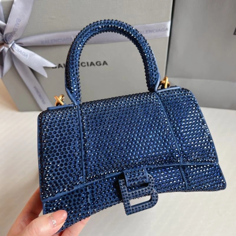 Upgraded Royal Blue Rhinestone Hourglass Bag with  B-Clasp 70041