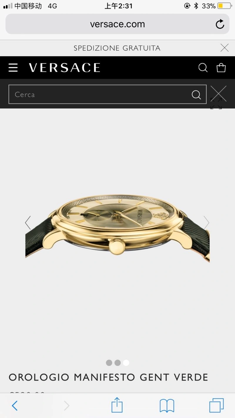 VERSACE Watches Original 207085