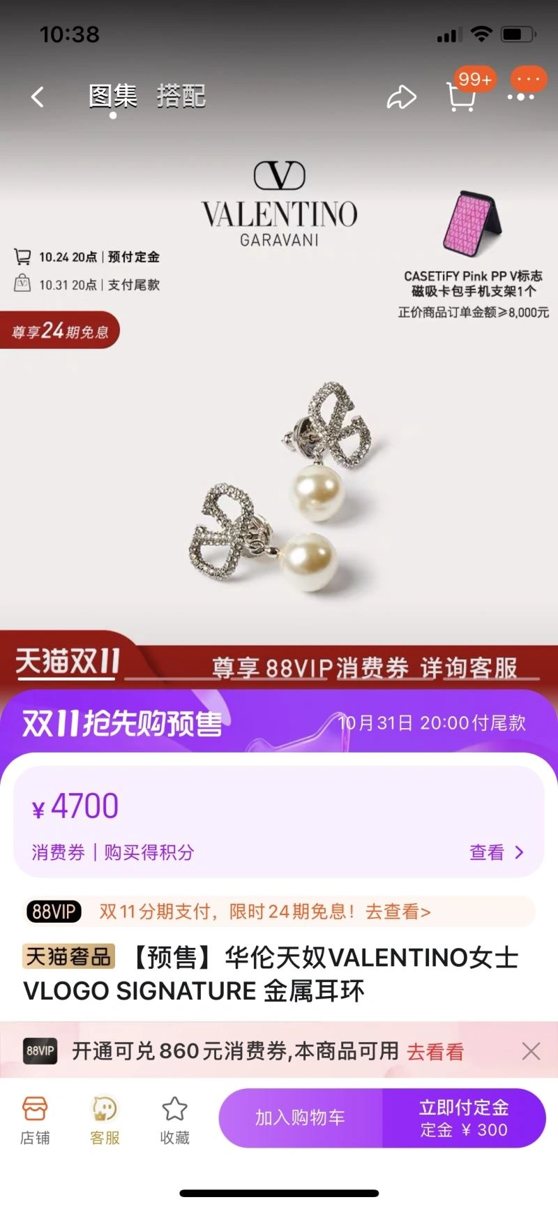 Sporty Valentino Earrings 214447