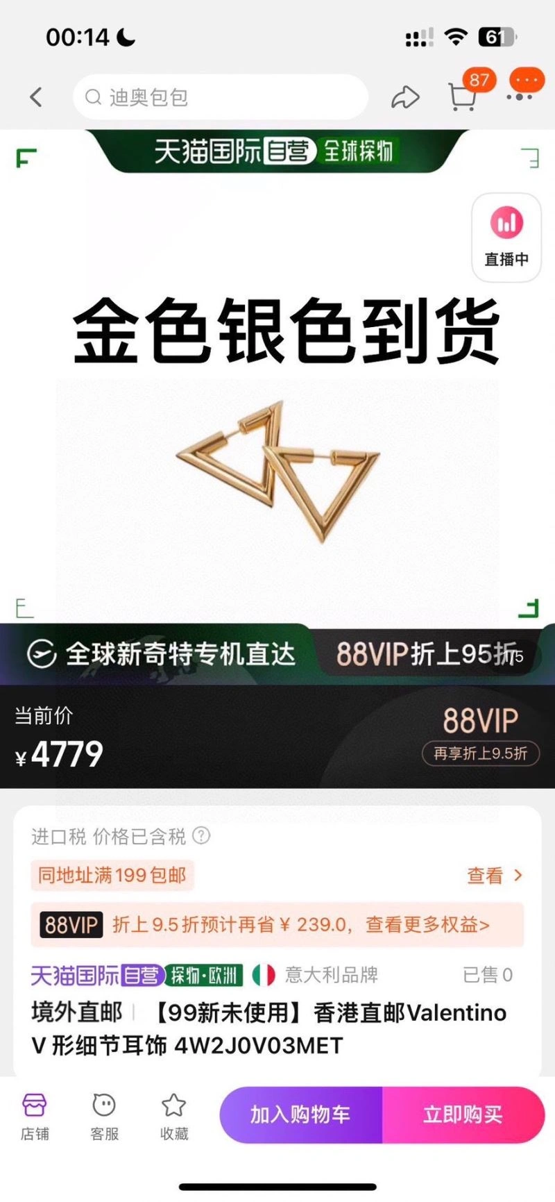 Valentino Earrings Youthful 211073