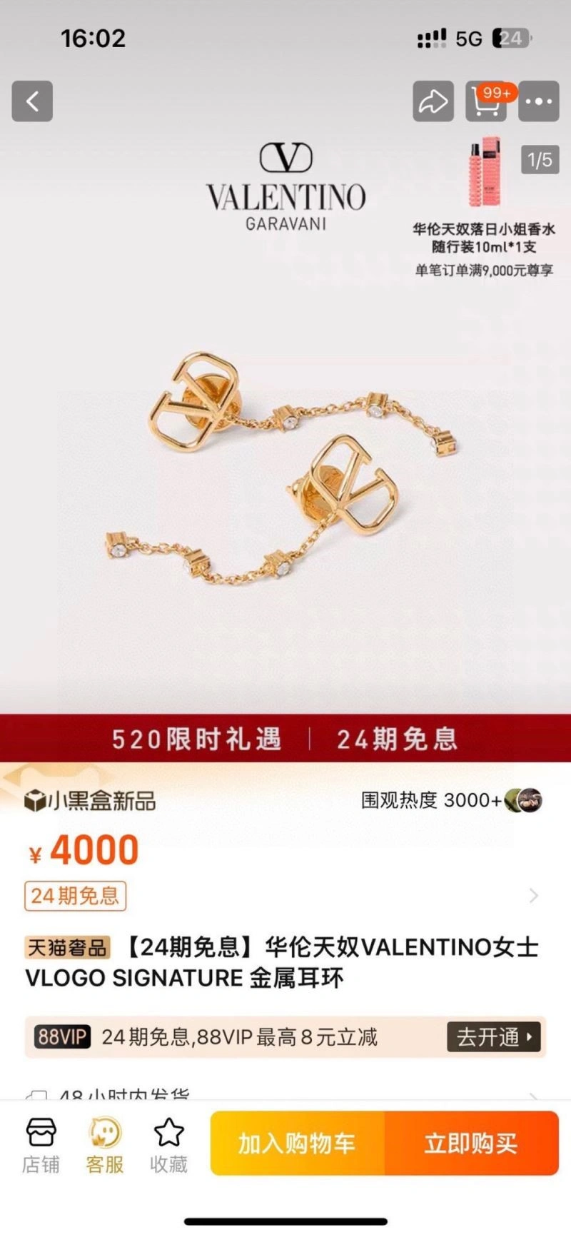 Durable Valentino Earrings 208411
