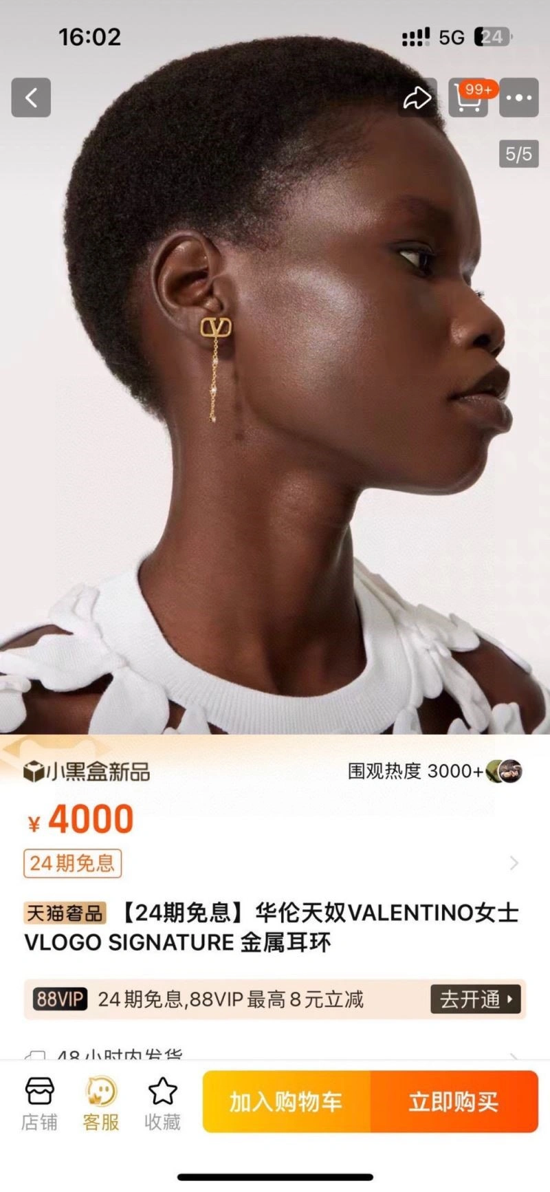 Durable Valentino Earrings 208411